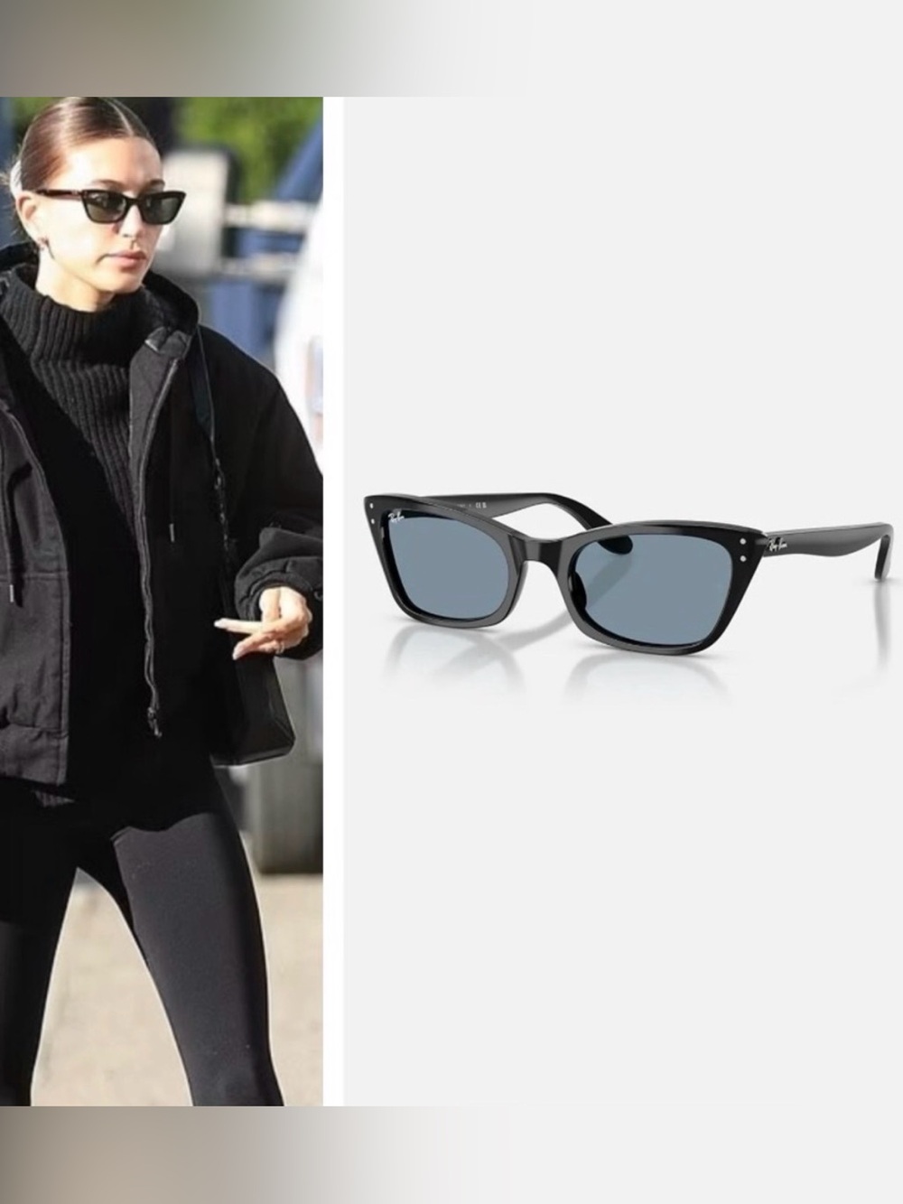 NWT Ray-Ban Lady Burbank Cat Eye Sunglasses blue/black 52mm